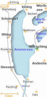 Karte vom Ammersee